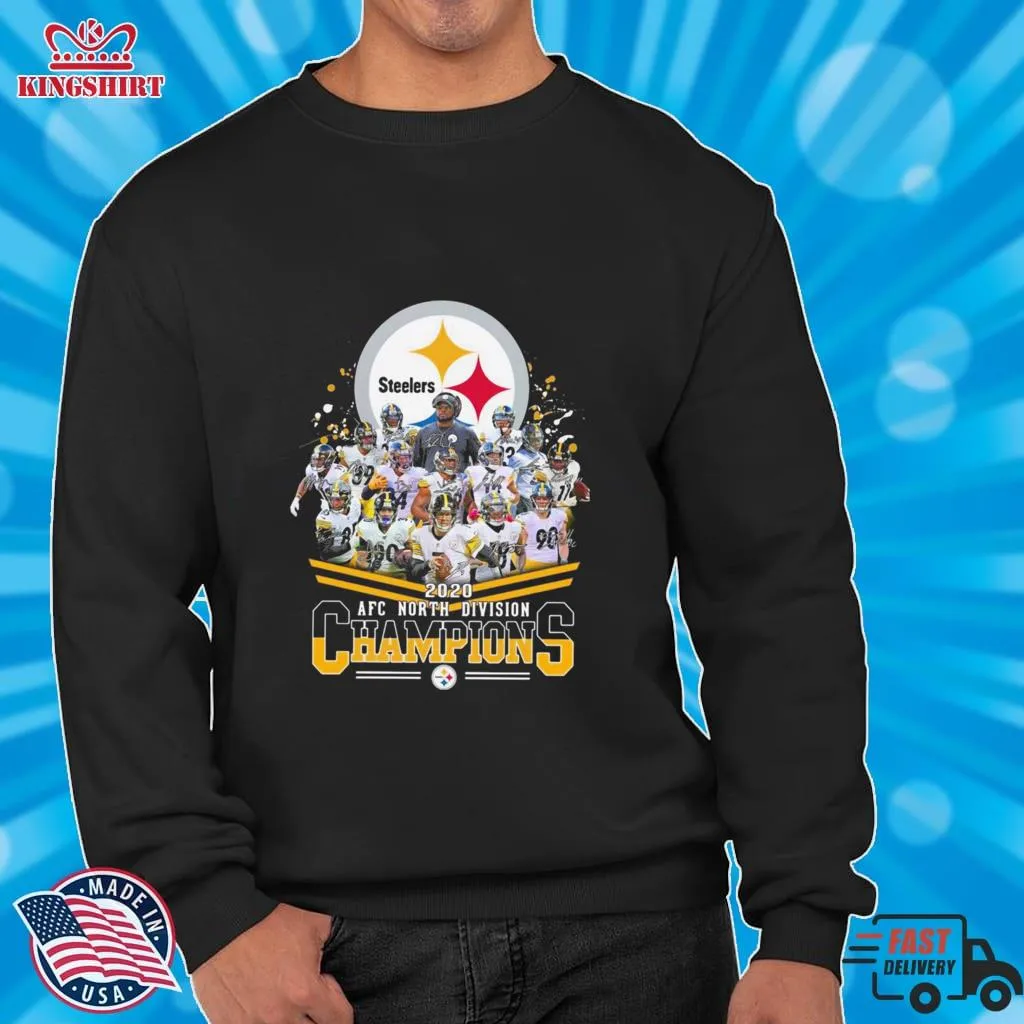 The cool Pittsburgh Steelers 2020 AFC North Division Champions Signatures Tshirt Unisex Tshirt