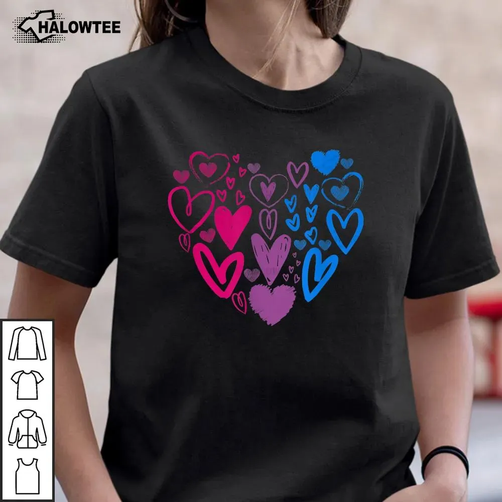 Bisexual Pride Hearts Shirt Lgbtq Bi Bi Awareness Week Valentine Day