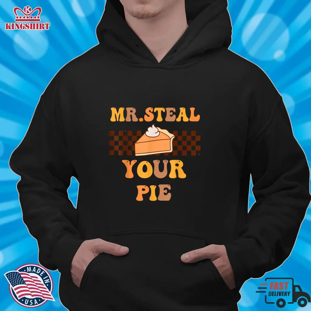 Boys Toddlers Kids Funny Mr. Steal Your Pie Thanksgiving T Shirt