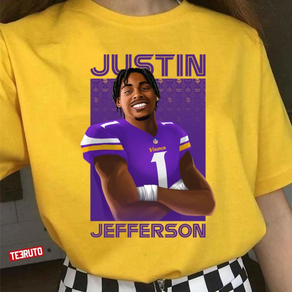 Digital Art Justin Jefferson Portrait Football Unisex T Shirt