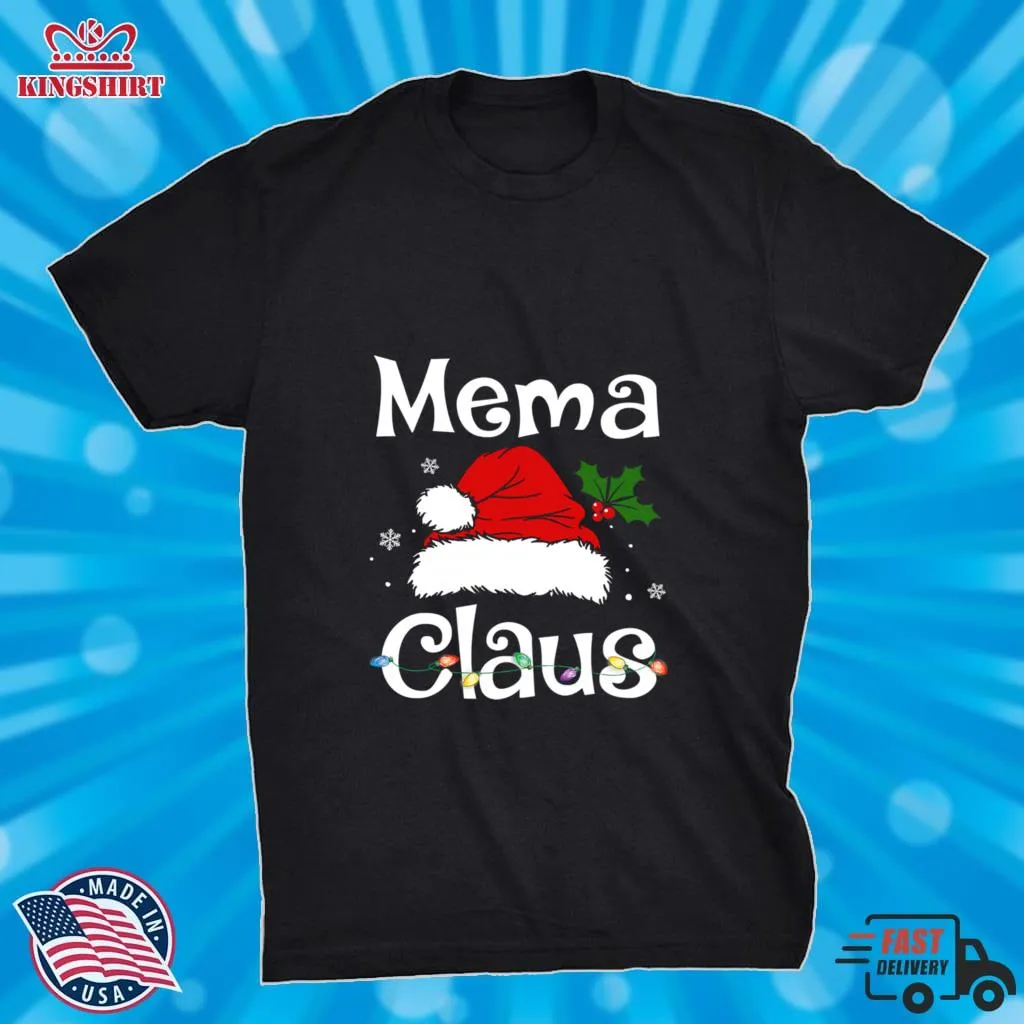 Beautiful Mema Claus Christmas Family Group Matching Pajama Shirt
