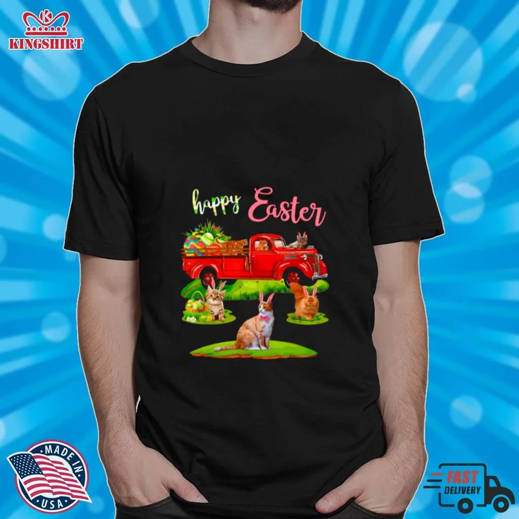 Cats Truck Drive Happy Easter 2021 Shirt