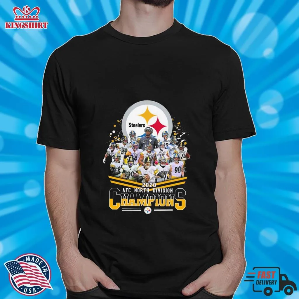 Pittsburgh Steelers 2020 AFC North Division Champions Signatures Tshirt