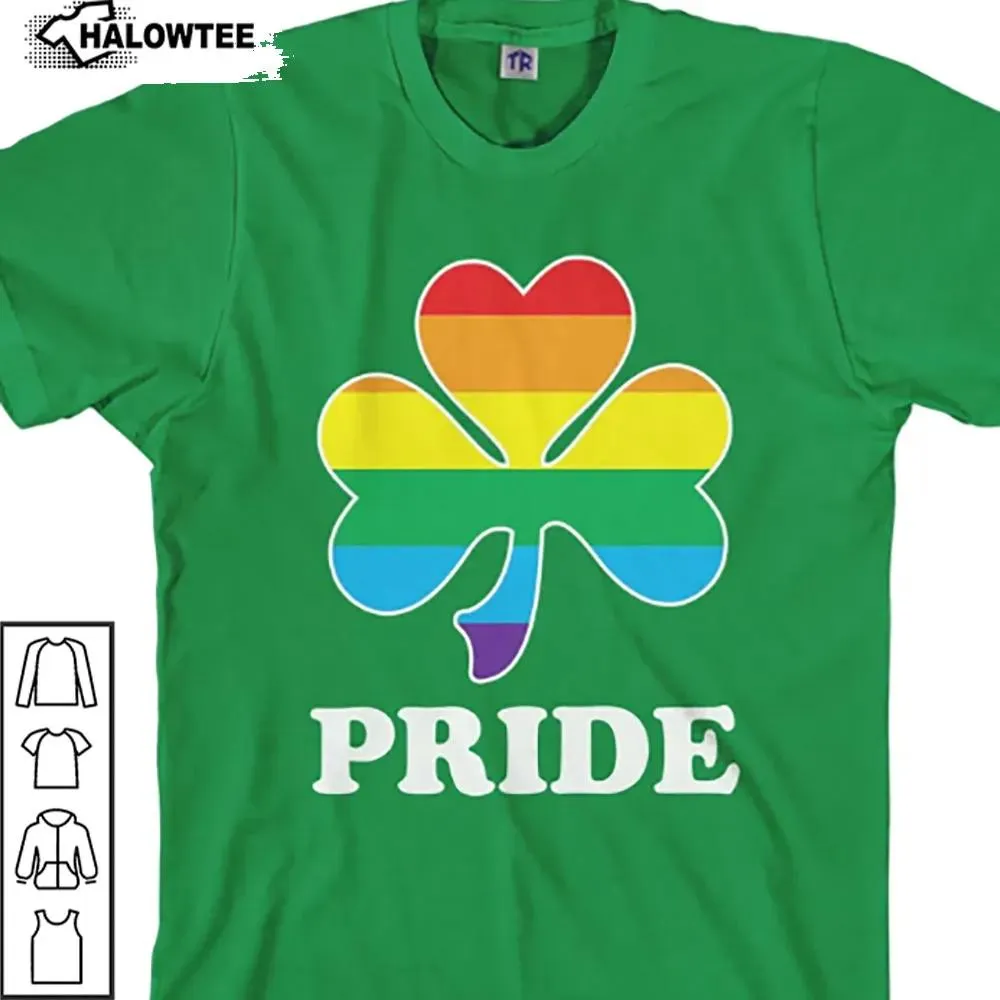 Irish Gay Pride Shirt Rainbow Shamrock Happy Patrick's Day Gay