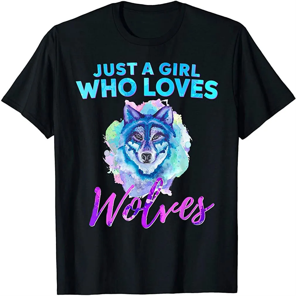 Just A Girl Who Loves Wolves Watercolor Wolf Art T Shirt Plus Size Up To 5Xl, Hoodie