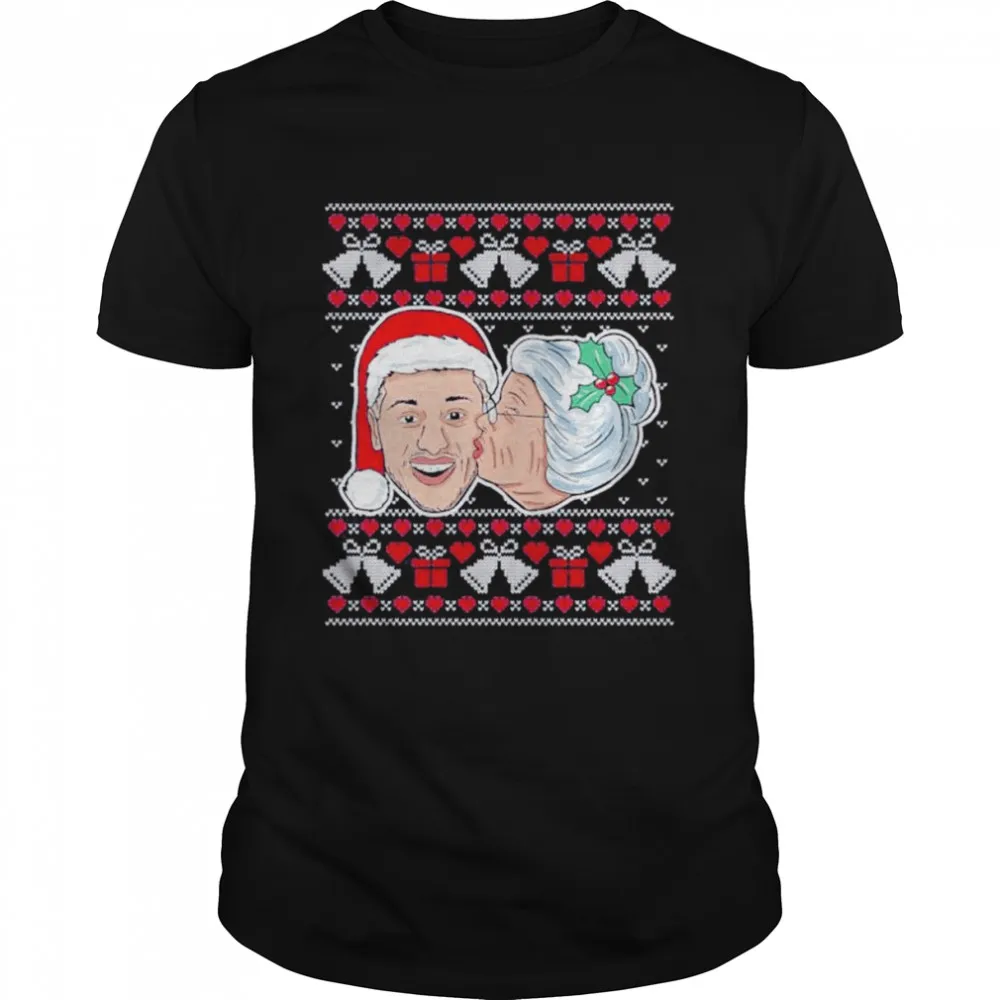 Kissing Mrs Claus Ugly Christmas Shirt