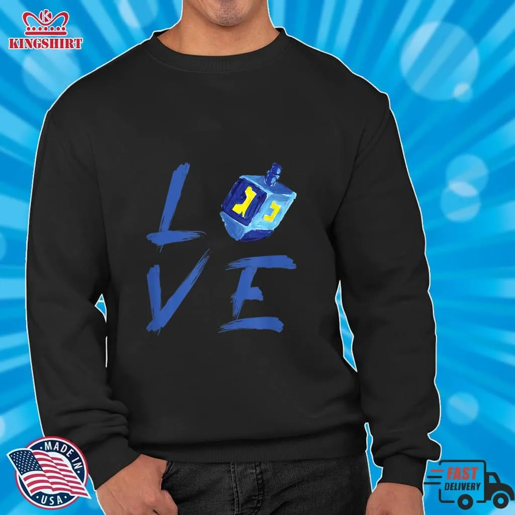 Love Hanukkah Shirt Jewish Holiday Dreidel T Shirt