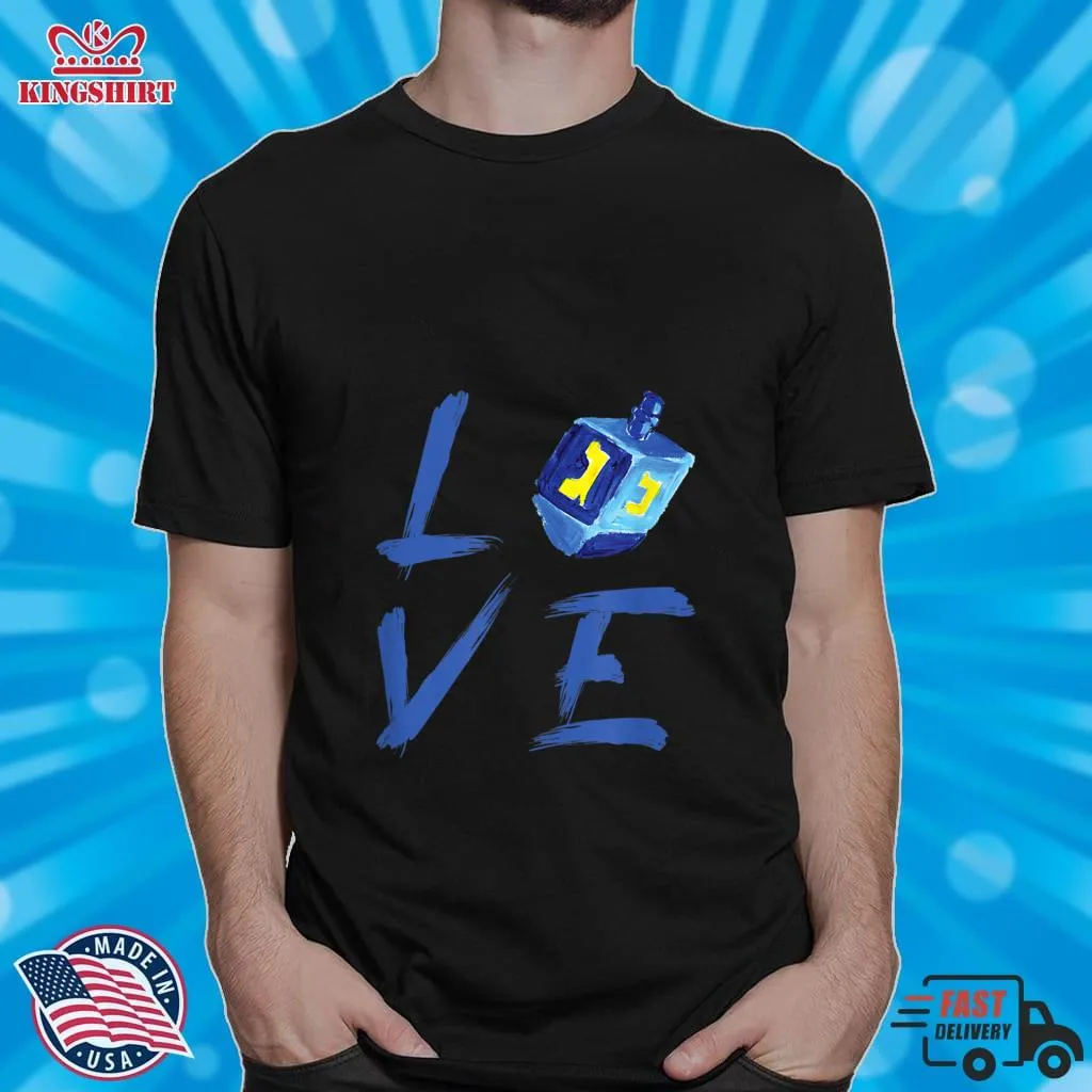 Love Hanukkah Shirt Jewish Holiday Dreidel T Shirt