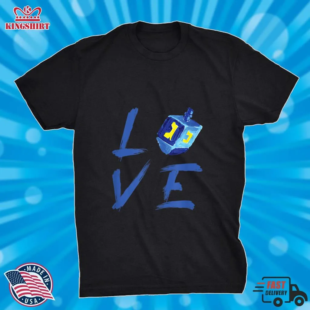 Love Hanukkah Shirt Jewish Holiday Dreidel T Shirt