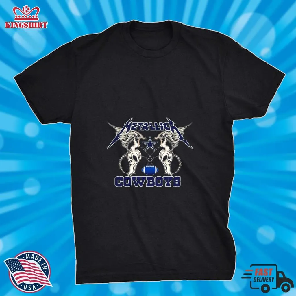 NFL Dallas Cowboys Logo Black Metallica Wings Shirt