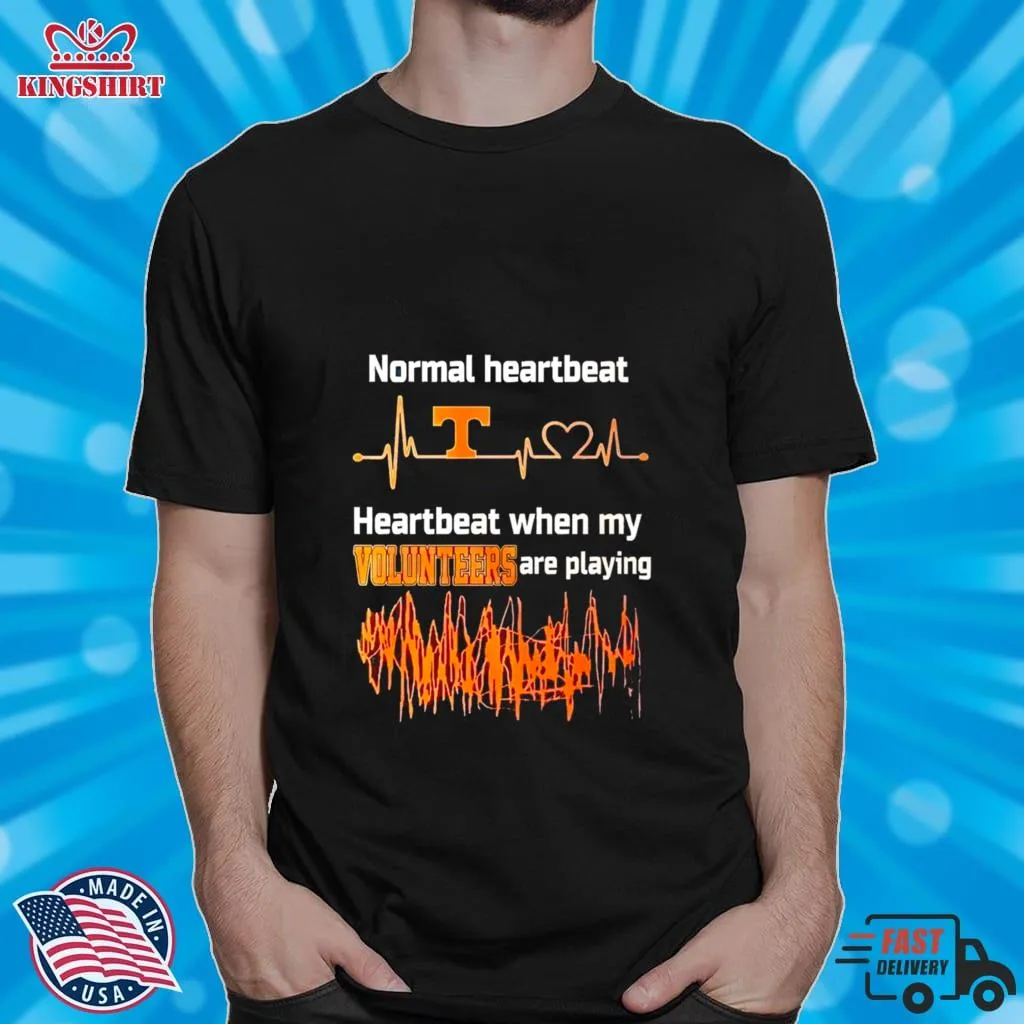  Normal Heartbeat When My Tennessee Volunteers Are Playing Shirt  Men T Shirt