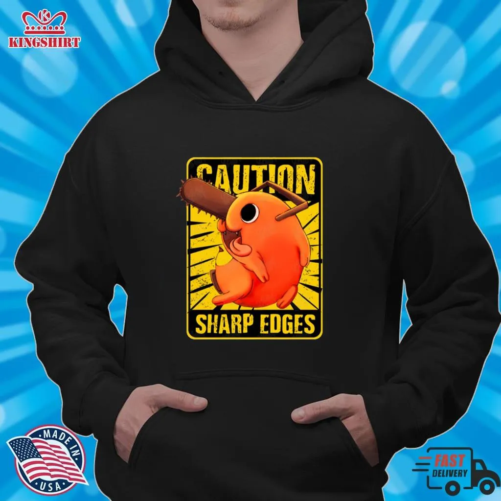 Caution Sharp Edges Pochita Chainsaw Man Shirt