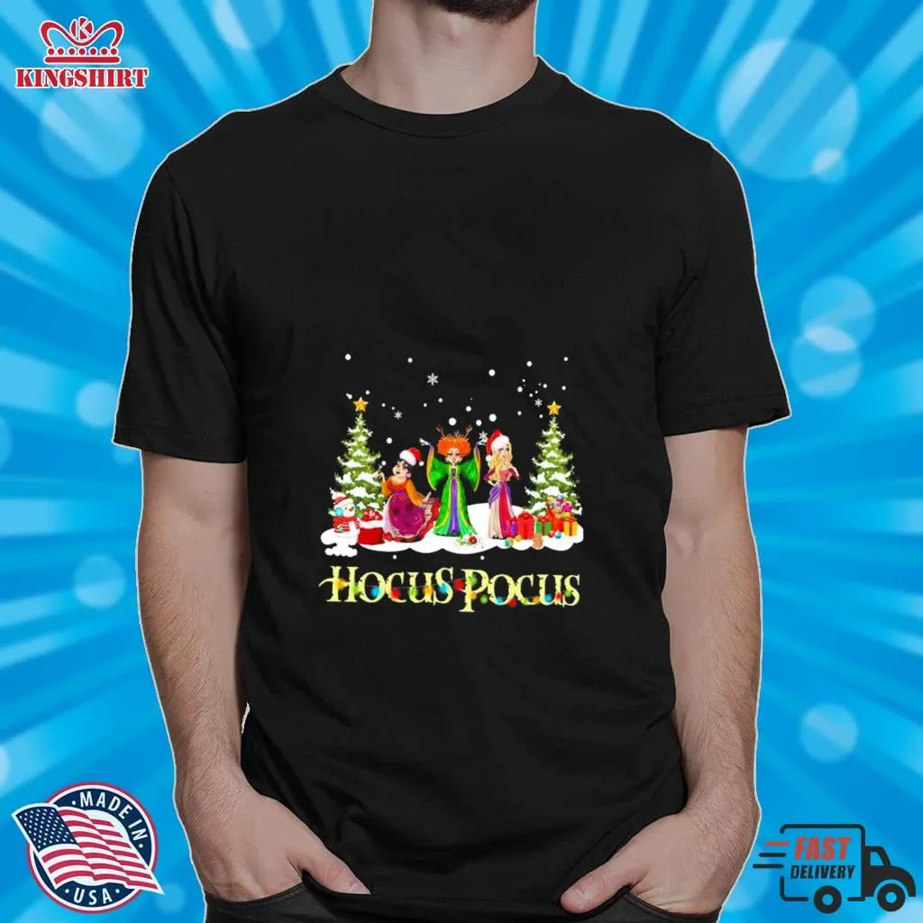 Hocus Pocus Snow Merry Christmas Light Shirt