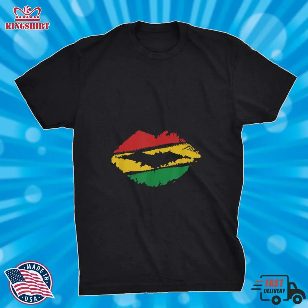 Reggae Music Jamaica Kissing Lips Flag Rastafari Rasta Girl T Shirt