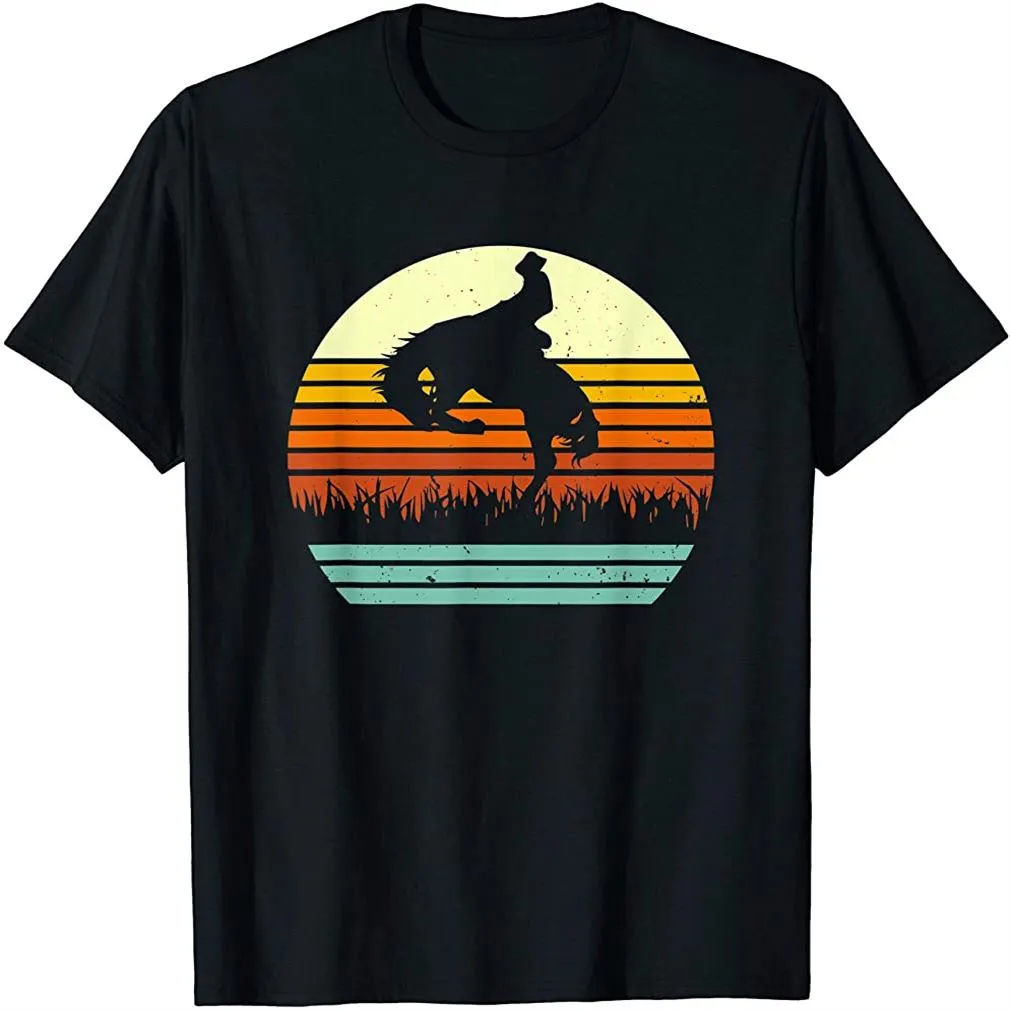 Rodeo Bucking Bronco Horse Retro Style T Shirt Size Up To 5Xl, Hoodie