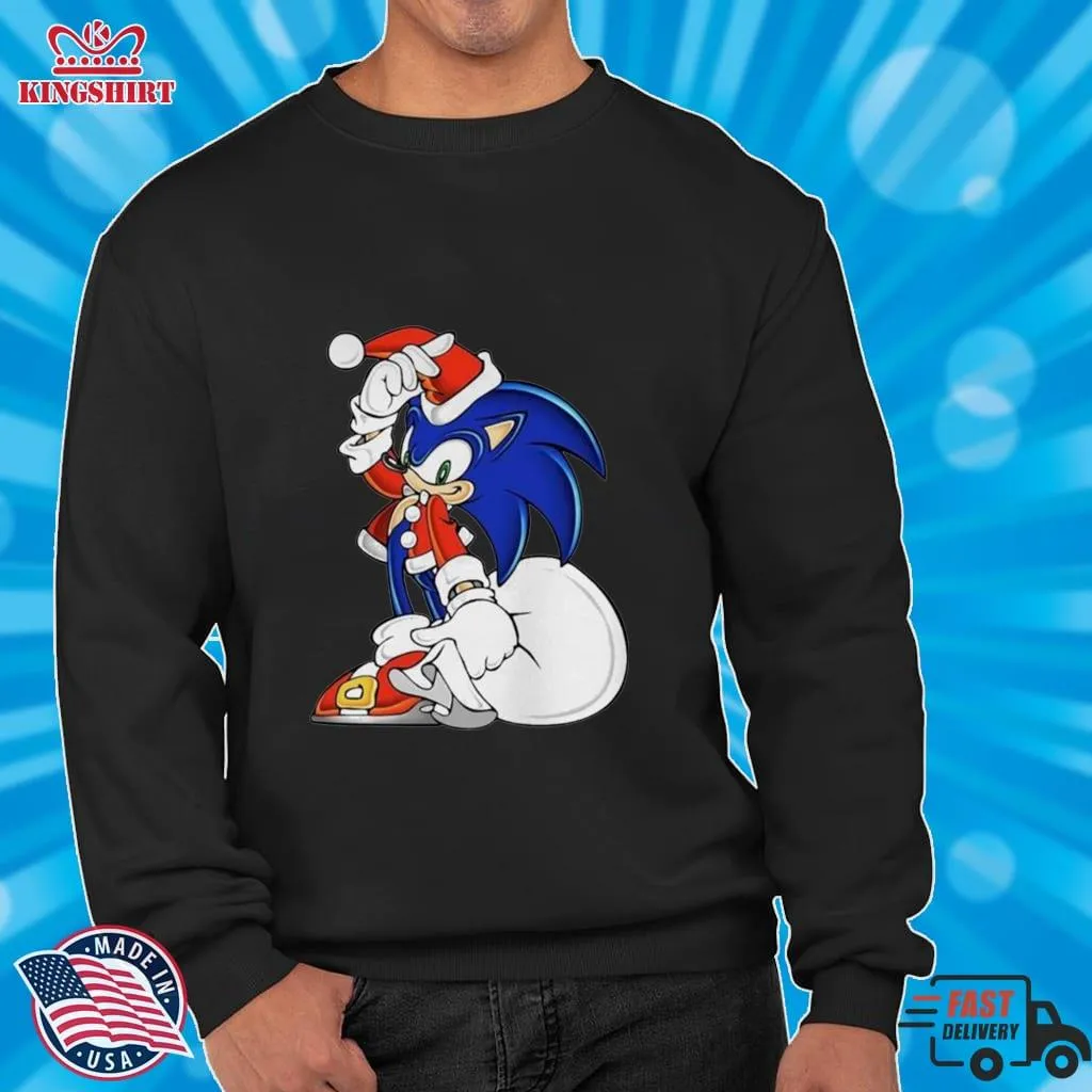  Sonic The Hedgehog In Santa Suit Christmas 2022 Shirt  Long Sleeve Shirt