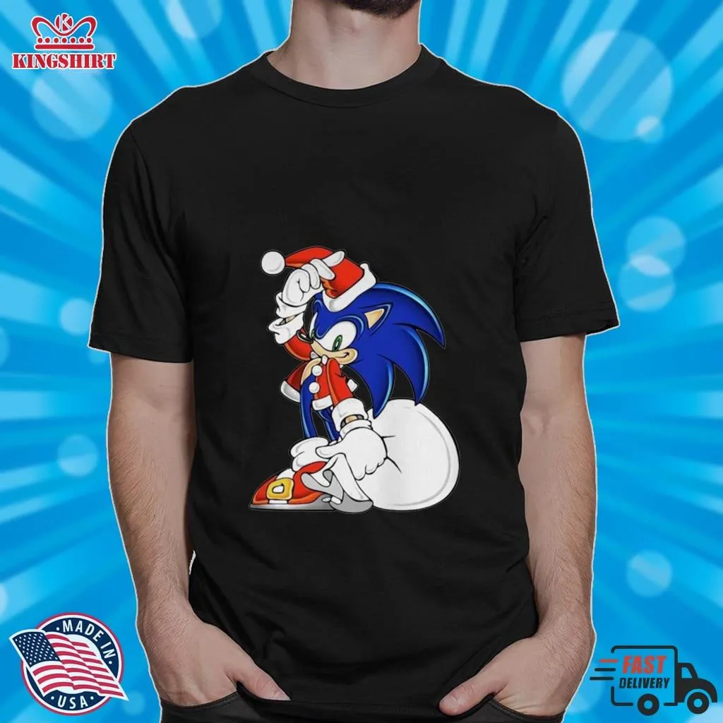  Sonic The Hedgehog In Santa Suit Christmas 2022 Shirt  Men T Shirt