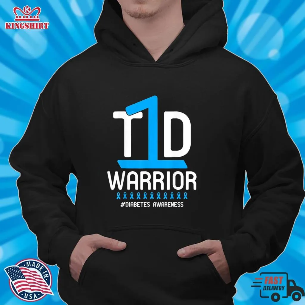 Best Diabetes Awareness Blue Ribbon T1D Warrior Shirt