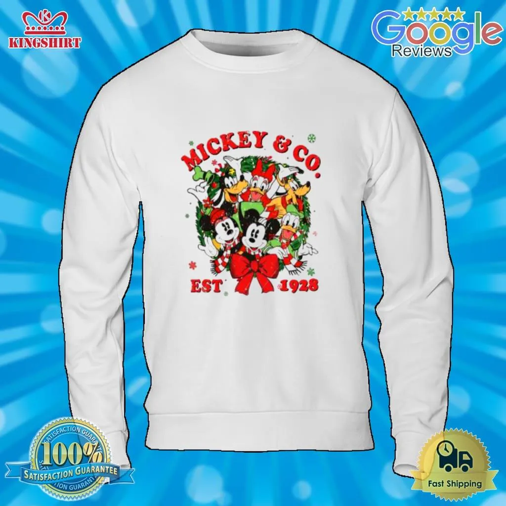 Mickey And Friends Co Est 1928 Custom Santa Christmas Shirt