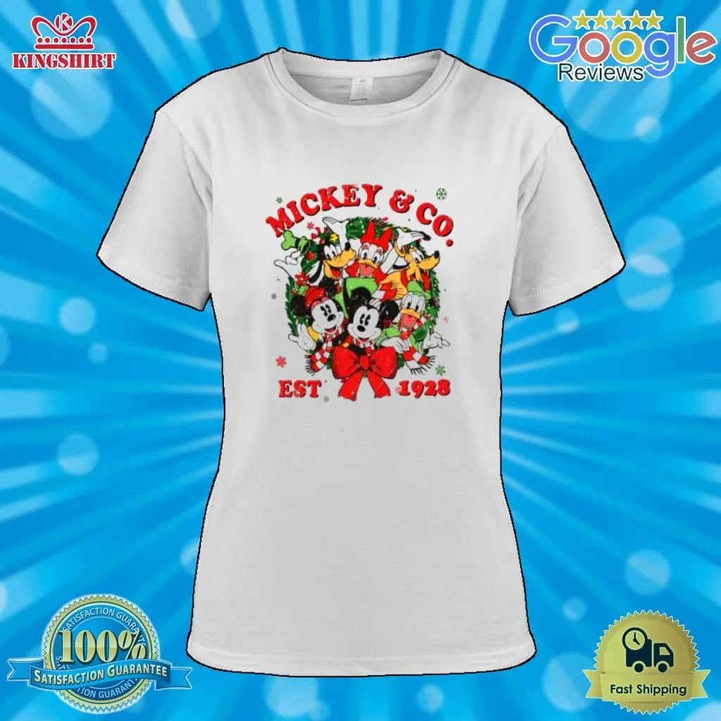 Mickey And Friends Co Est 1928 Custom Santa Christmas Shirt