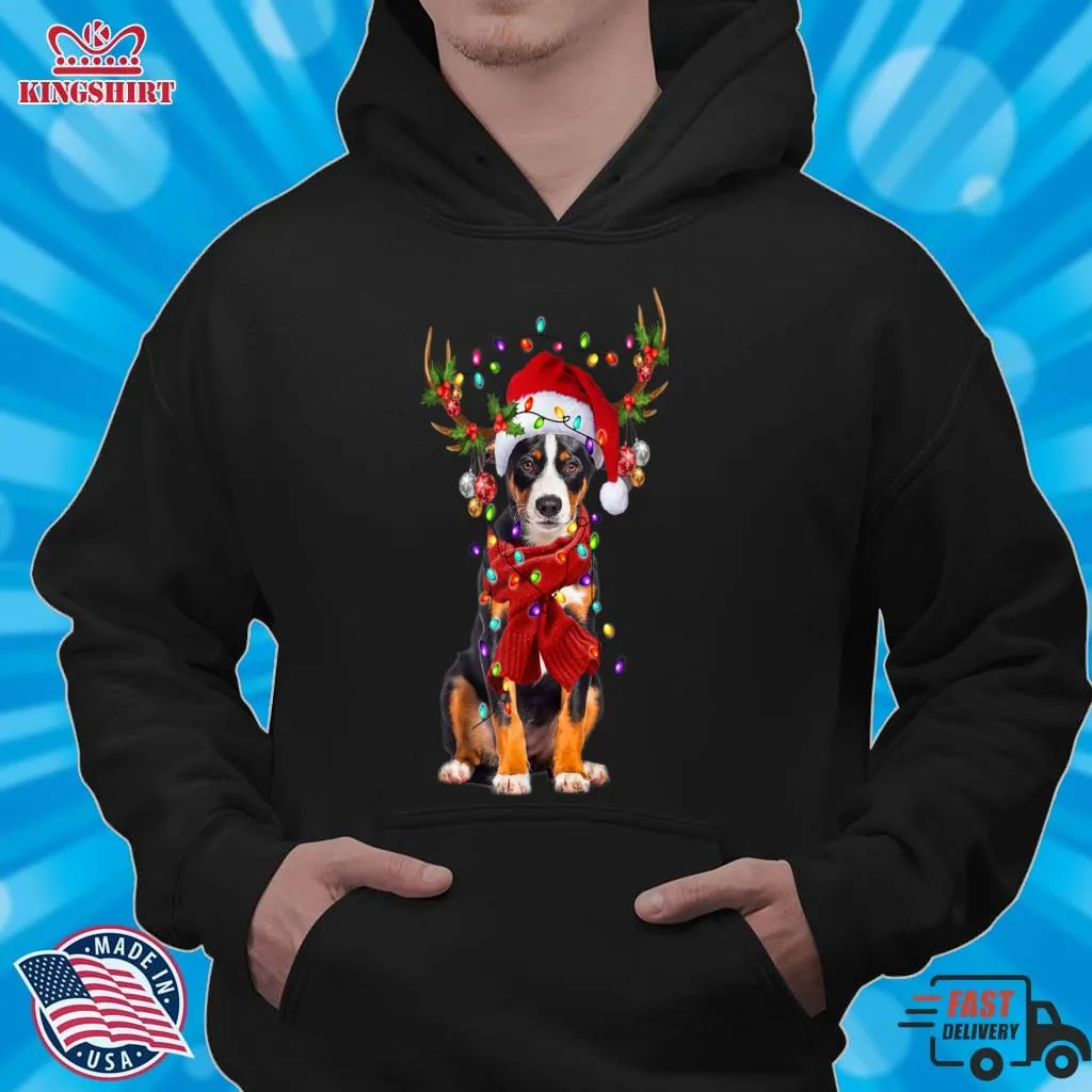 Appenzeller Sennenhund Christmas Snow Layers Santa Dog Xmas T Shirt