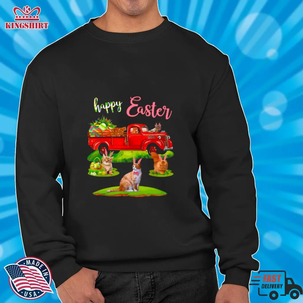 Cats Truck Drive Happy Easter 2021 Shirt