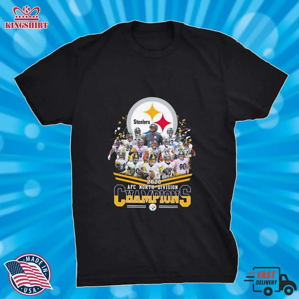 Pittsburgh Steelers 2020 AFC North Division Champions Signatures Tshirt