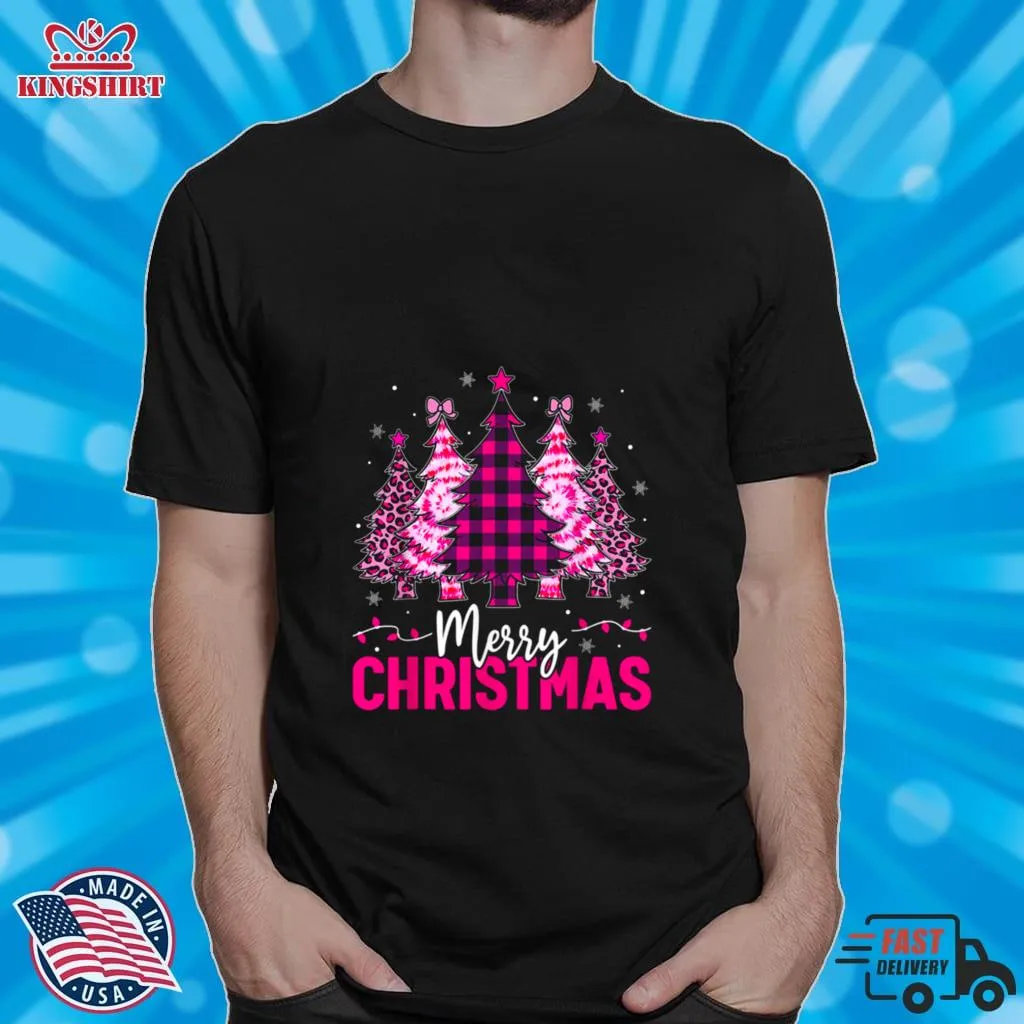 Merry Christmas Plaid Christmas Leopard Tree Light Shirt