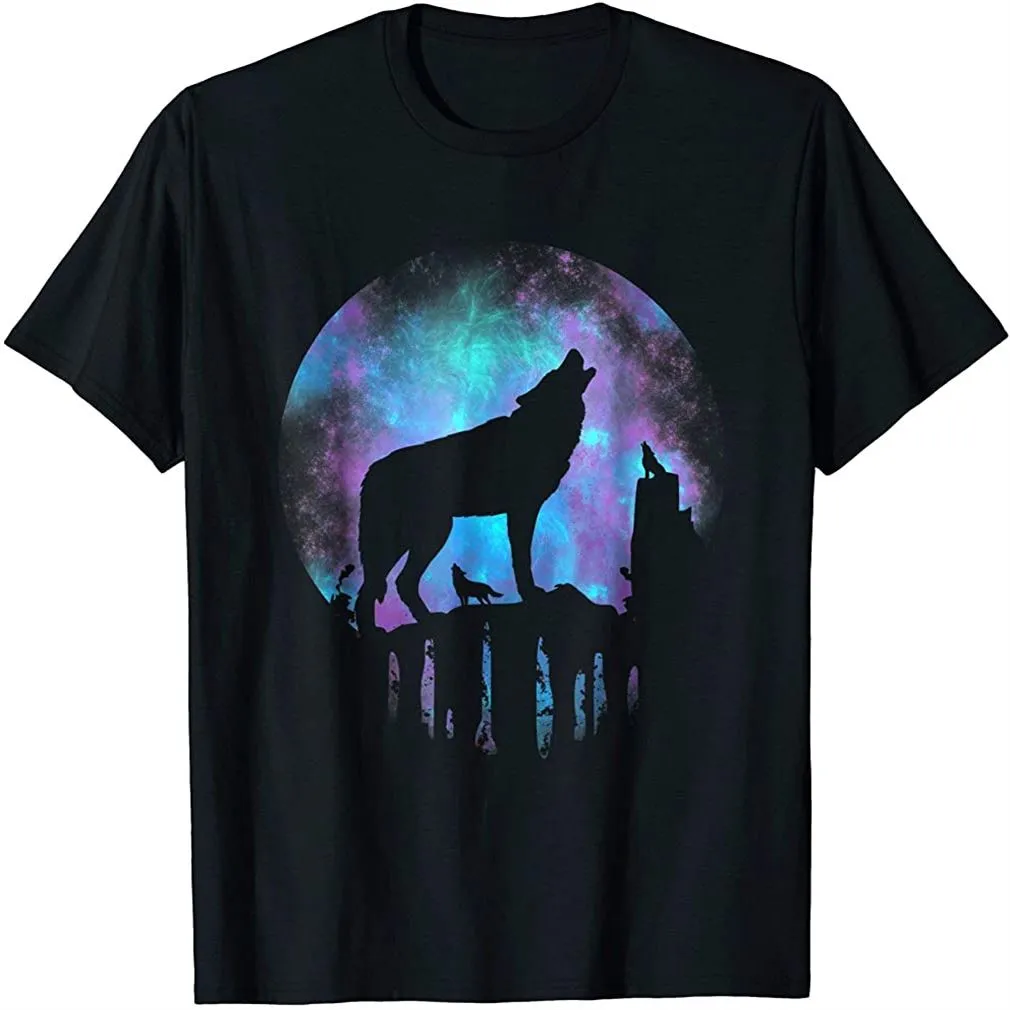 Wolf Galaxy Moon Plus Size Up To 5Xl, Hoodie