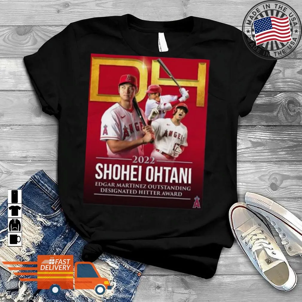 Original 2022 Shohei Ohtani Edgar Martinez Outstanding Designated Hitter Award Shirt Size up S to 4XL
