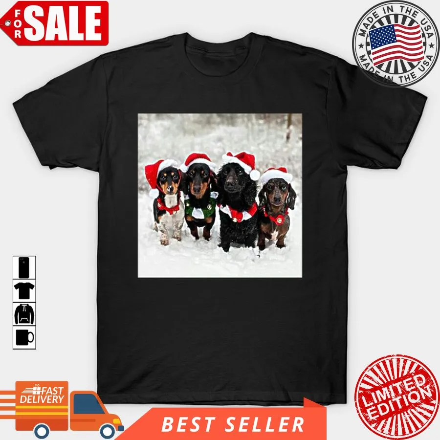 Vote Shirt 4 Dachshund In Snow   Merry Christmas Dog T Shirt, Hoodie, Sweatshirt, Long Sleeve Tank Top Unisex