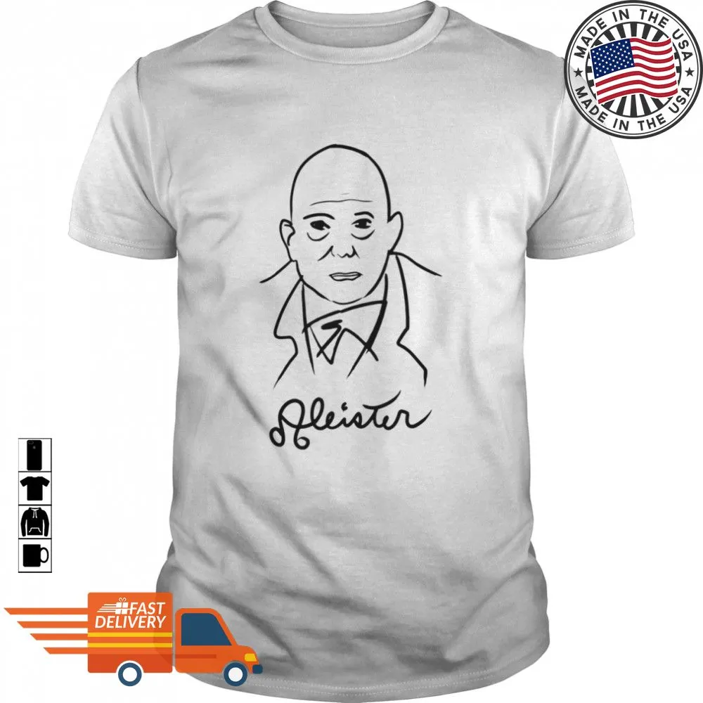 Original Aleister Outline Portrait Aleister Crowley Shirt Size up S to 4XL