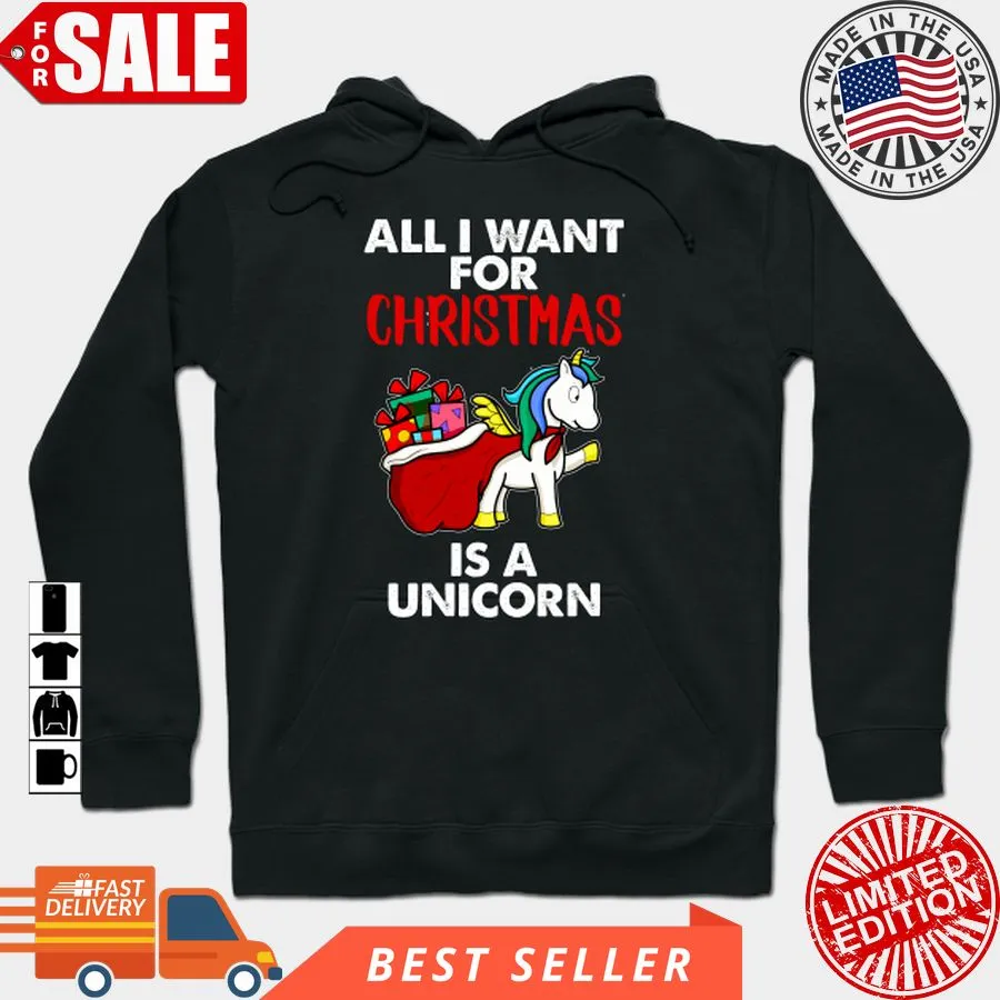 Awesome All I Want For Christmas Is A Unicorn, Christmascorn T Shirt, Hoodie, Sweatshirt, Long Sleeve SweatShirt