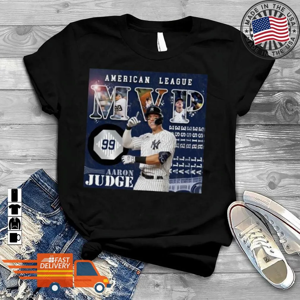 Romantic Style American League Mvp 2022 99 Aaron Judge Nj Yankees Shirt V-Neck Unisex