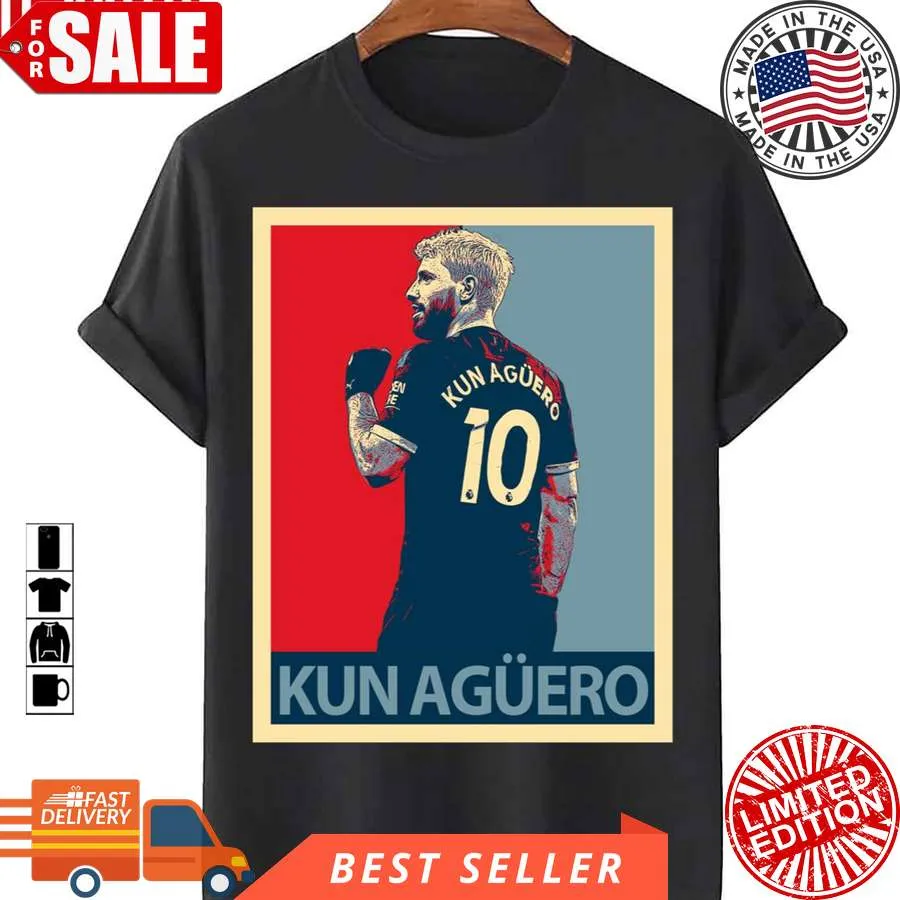 Vote Shirt Art Kun Aguero Number 10 Football Unisex T Shirt Unisex Tshirt