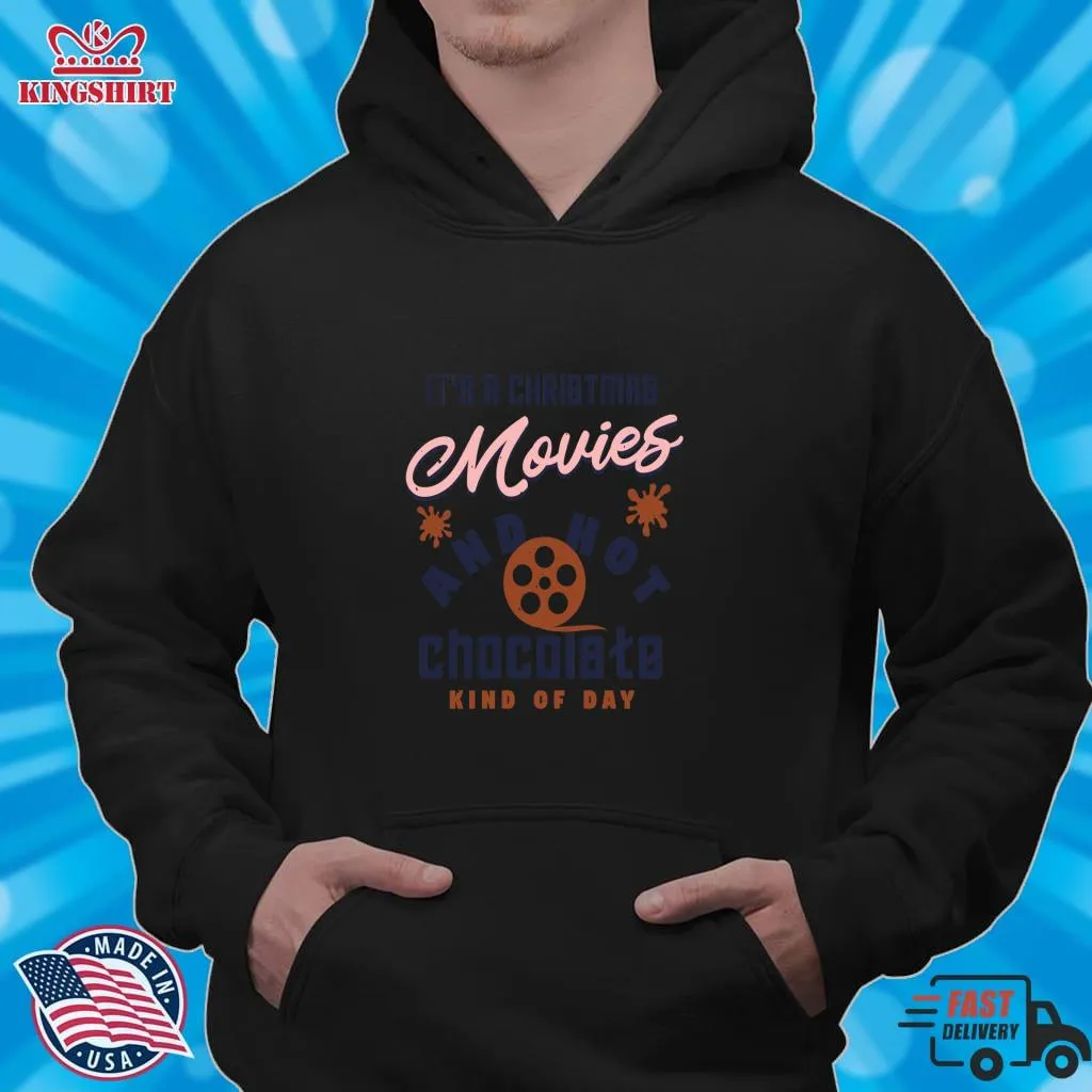 Awesome Christmas Movies And Hot Chocolates Lightweight Sweatshirt Size up S to 4XL