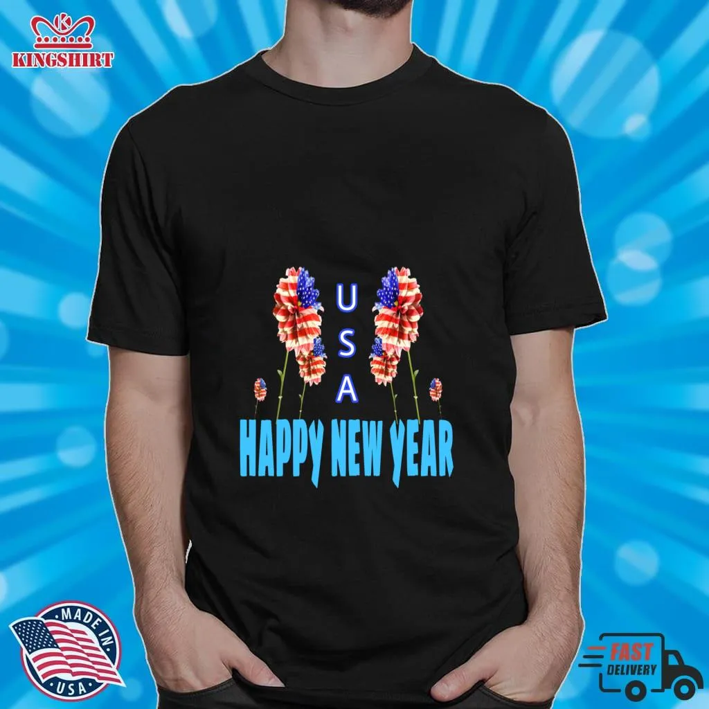 Awesome Happy New Year Usa Classic T Shirt Long Sleeve