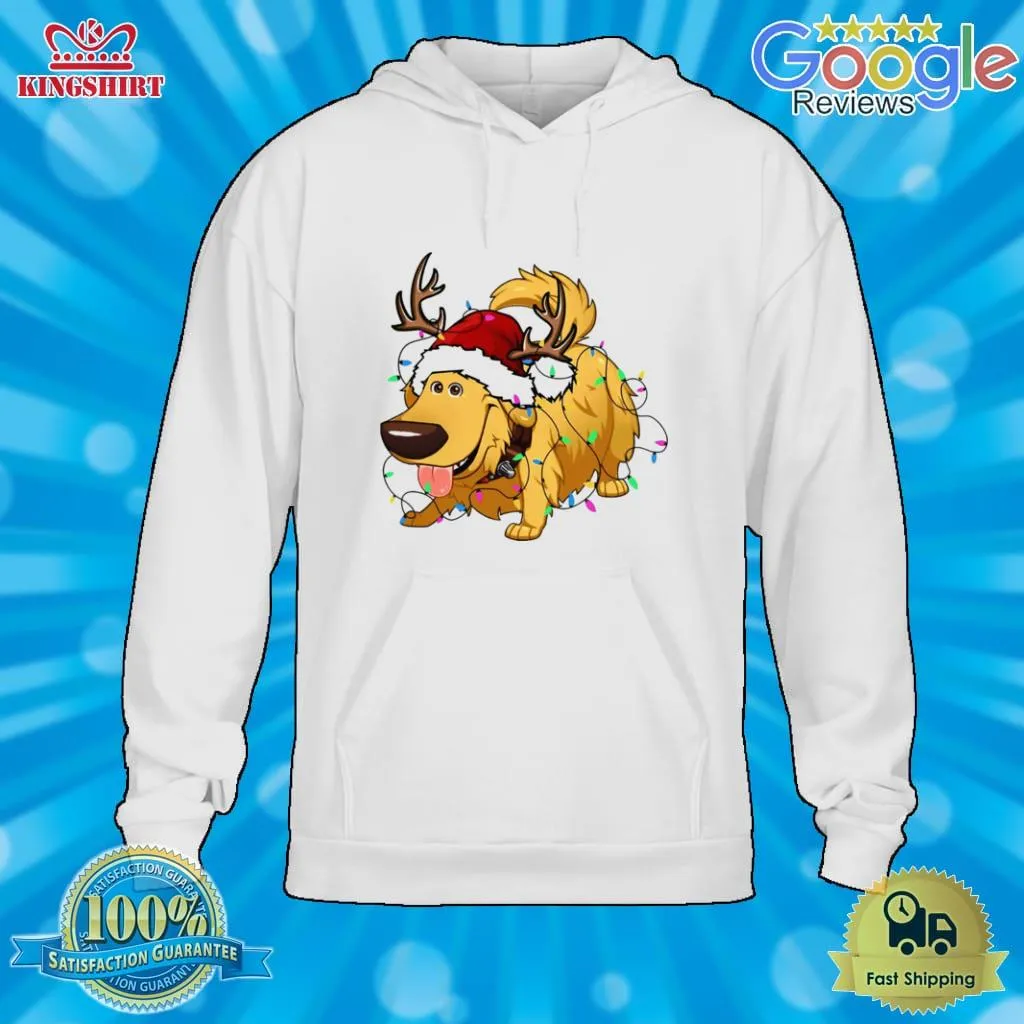 Awesome Santa Dug Dog Christmas Lights T Shirt SweatShirt