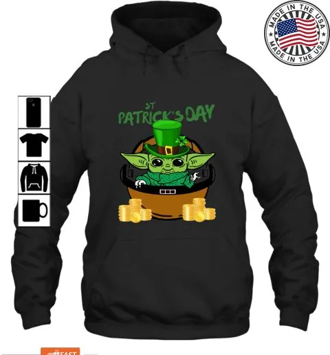 Hot Baby Yoda St. Patrick's Day Outfit Hoodie  Tshirt Plus Size