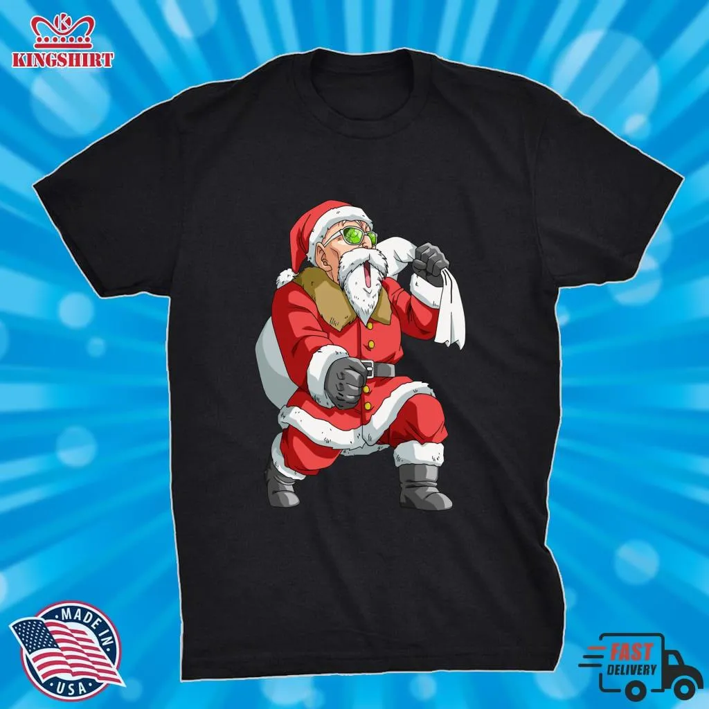 Best Dragonball Z Santa Roshi Christmas Funny Pullover Hoodie Shirt