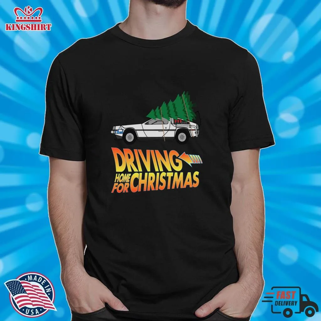 Vintage Driving Home For Christmas   Back To The Future Pullover Hoodie Size up S to 4XL