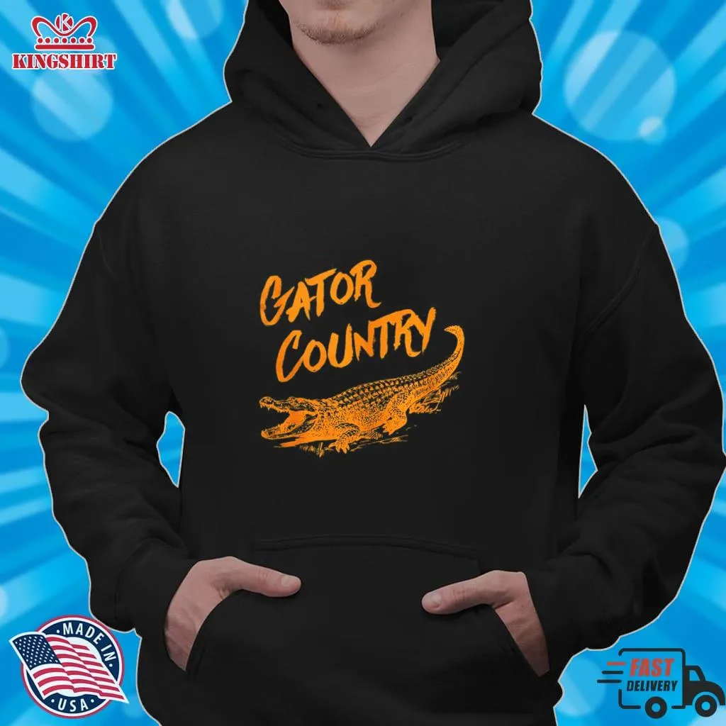 Pretium Gator Country Orange Script Shirt Hoodie