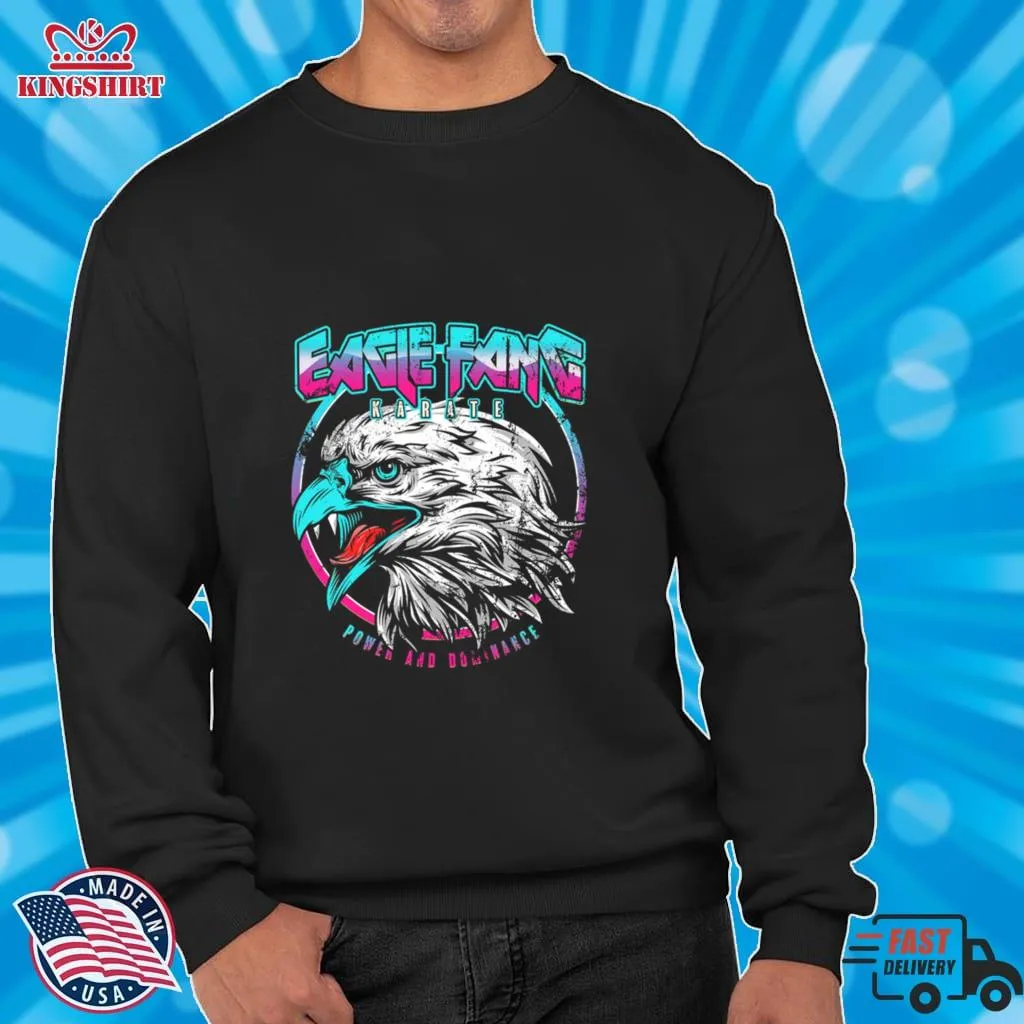 Official Power And Dominance Eagle Fang Karate Cobra Kai Blue Pink Neon Retro Shirt Shirt