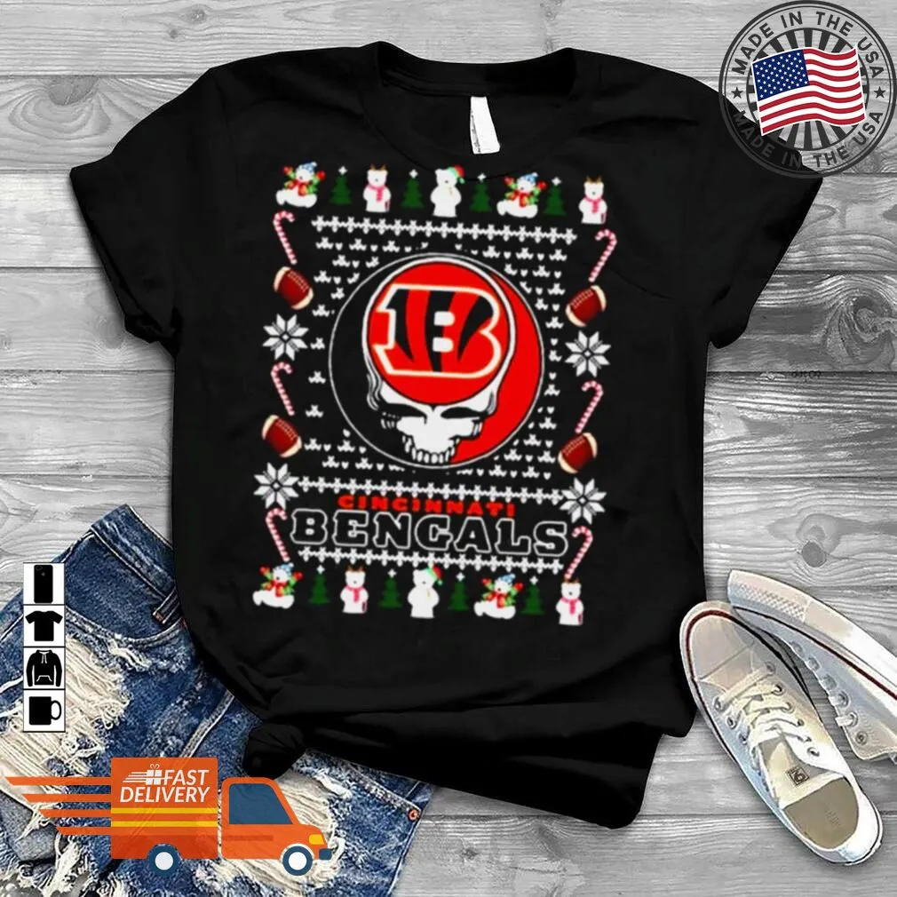 Top Bear Cincinnati Bengals Ugly Christmas Shirt Men T-Shirt