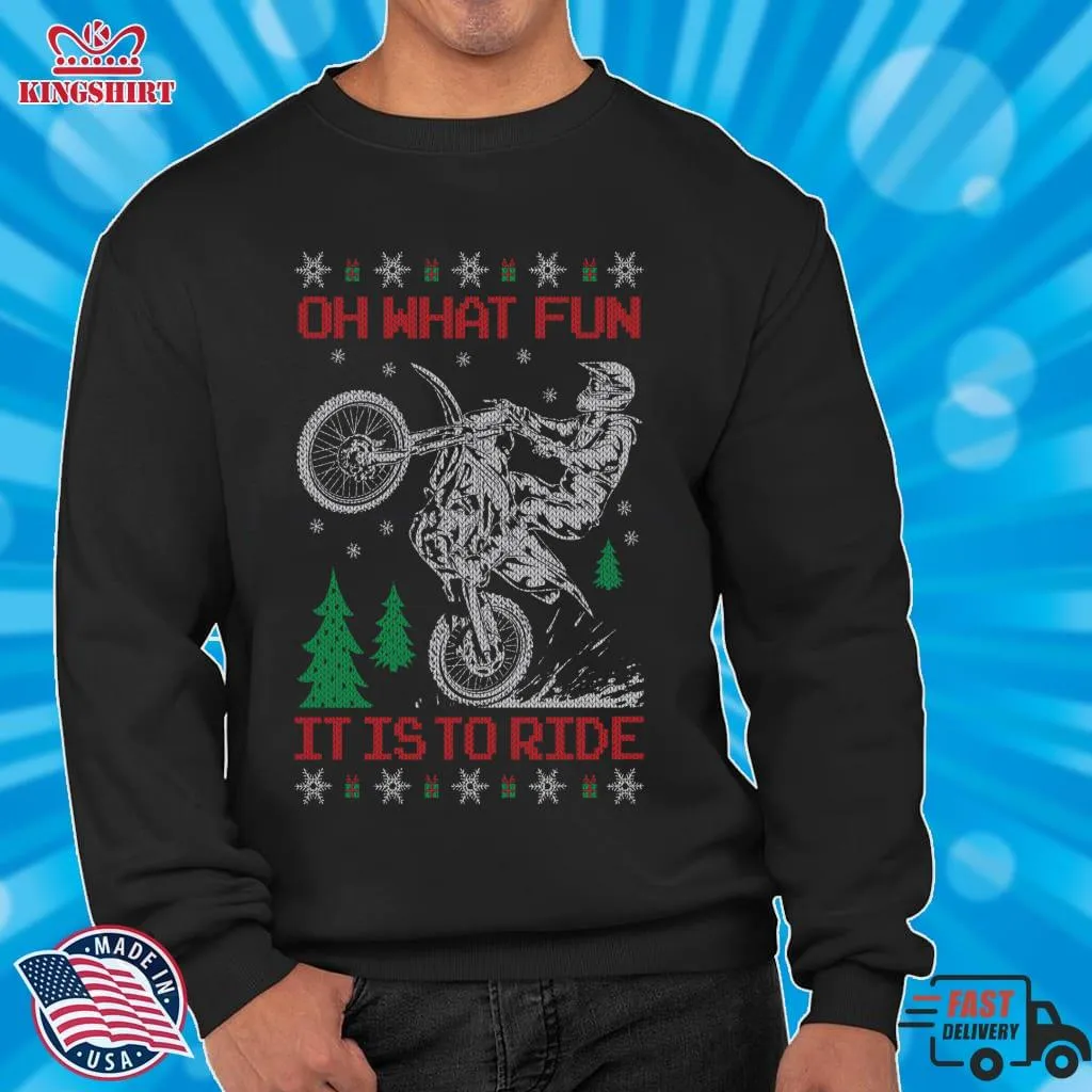 Free Style Dirt Bike Ugly Christmas Pullover Hoodie Unisex Tshirt