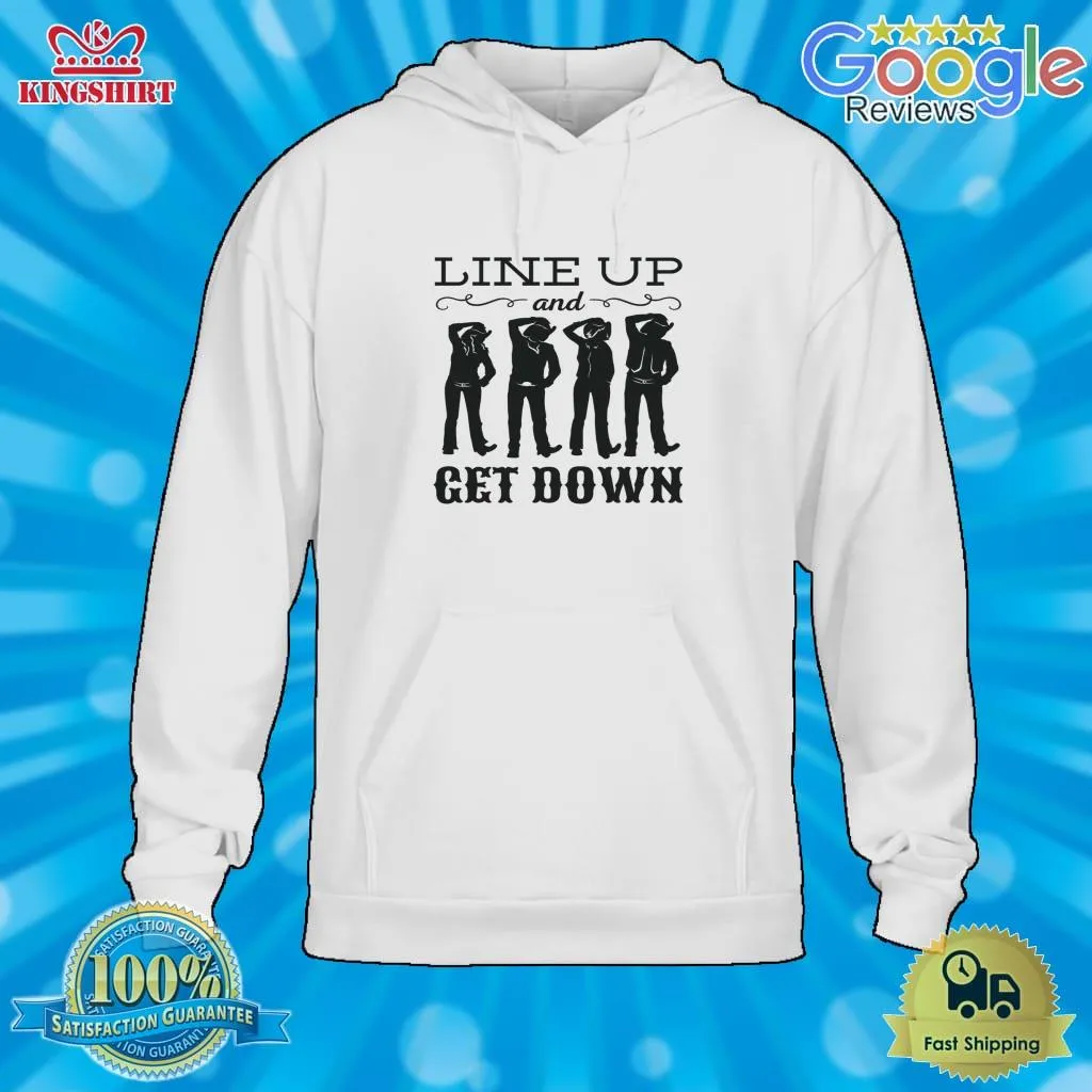 Free Style Line Up And Get Down, Country Western Line Dancing (Black)  Classic T Shirt Women T-Shirt