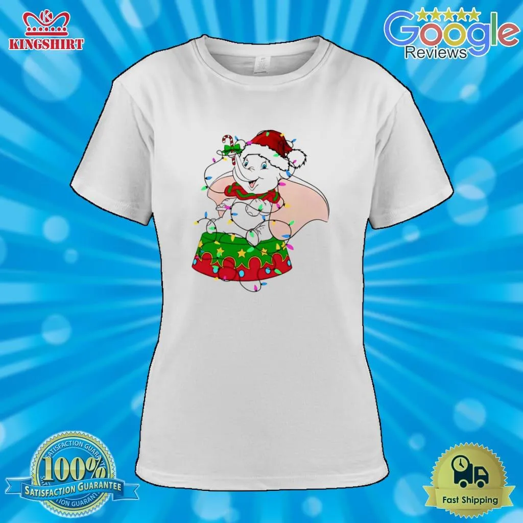 Love Shirt Santa Dumbo Christmas Light T Shirt Youth Hoodie