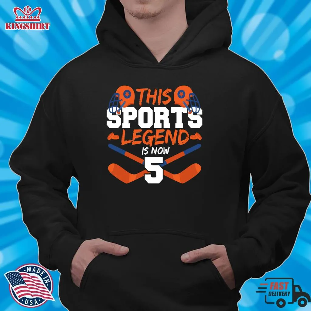 Free Style This Sports Legend Is Now 5, Hockey Game 5Th Birthday Lightweight Sweatshirt Unisex Tshirt