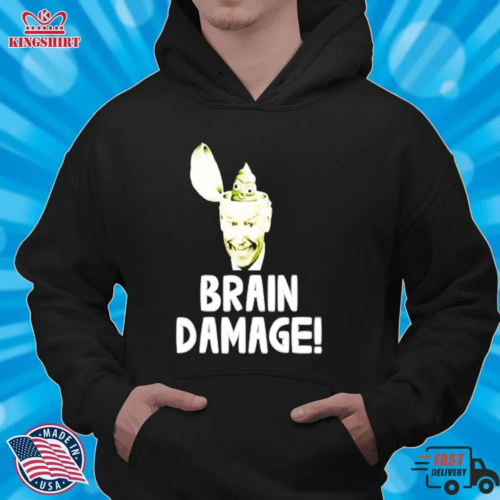 Vintage Top Brain Damage Joe Biden Shirt Size up S to 4XL