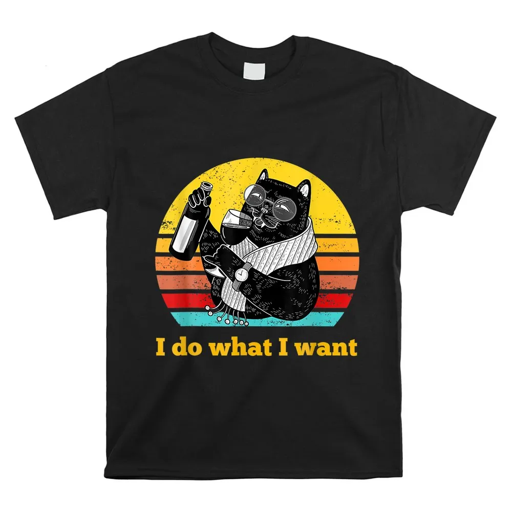 Funny Black Cat Glasses Vintage Cat I Do What I Want Cat Shirt Hoodie